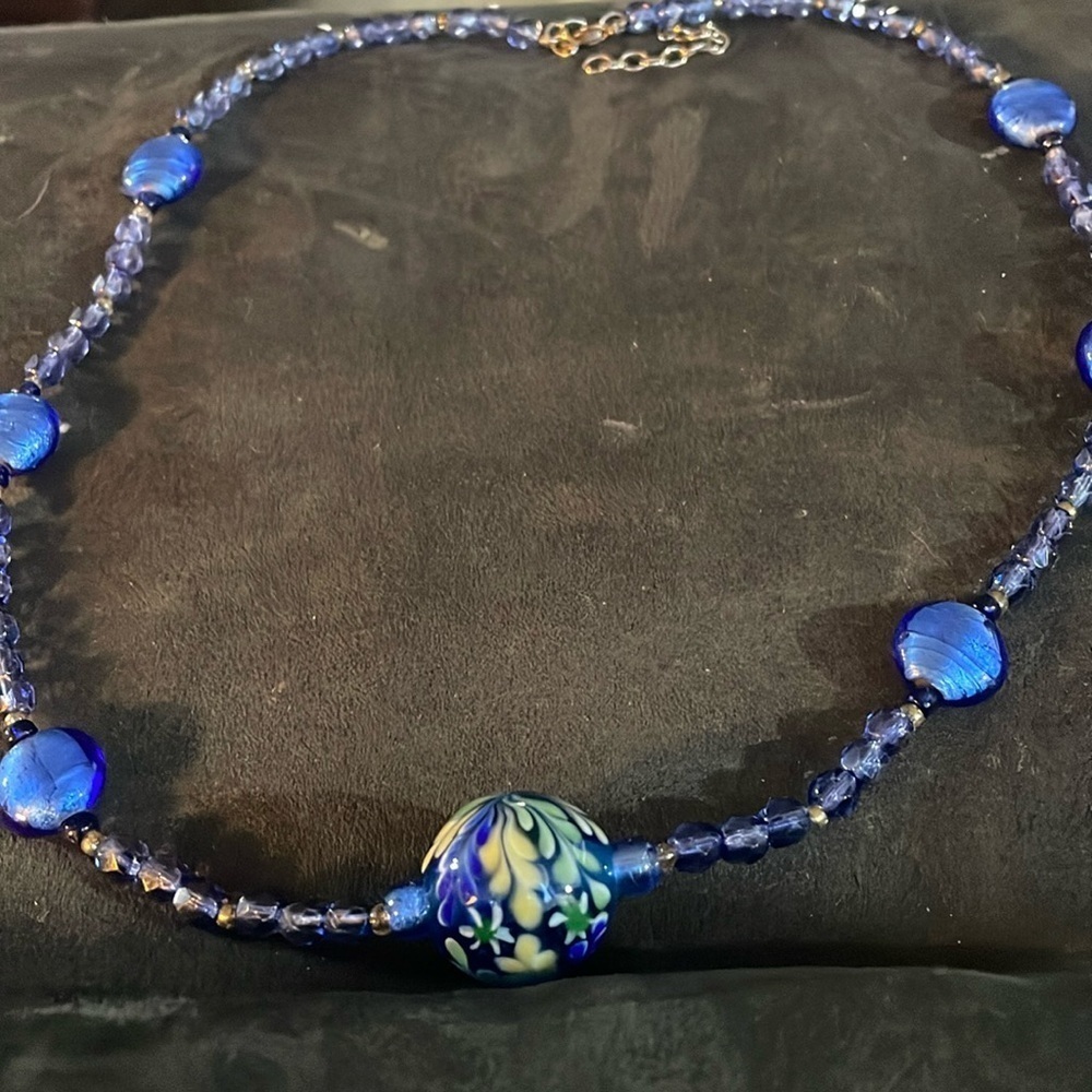 Vintage multi glass bead necklace